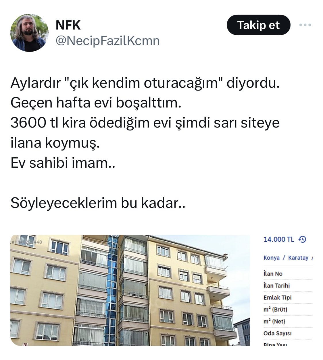 Konya Da Kirac Bask Yla Kar Ld Ev Sahibi Evi Bin Liraya Kiraya