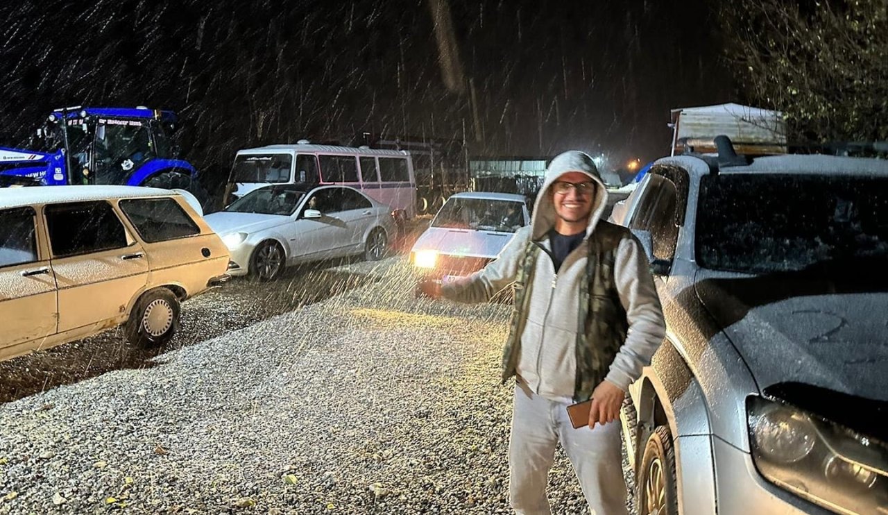 Konya'nın az yağış alan ilçesinde kar sevinci