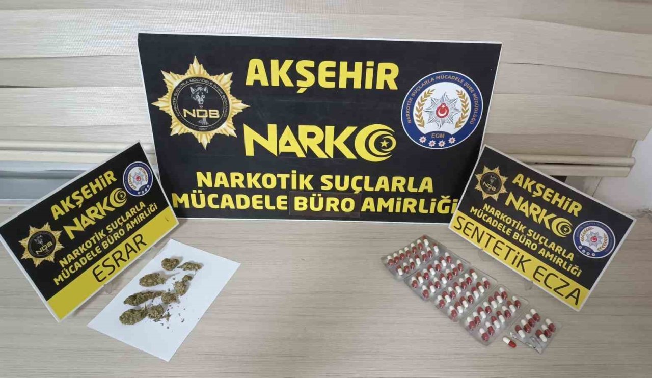 Akşehir’e otobüsle uyuşturucu getiren şahıs yakalandı