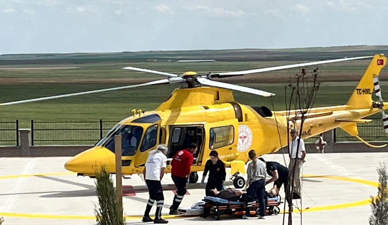 Konya'da bir şahıs kalp krizi geçirdi! Helikopterle sevk edildi...
