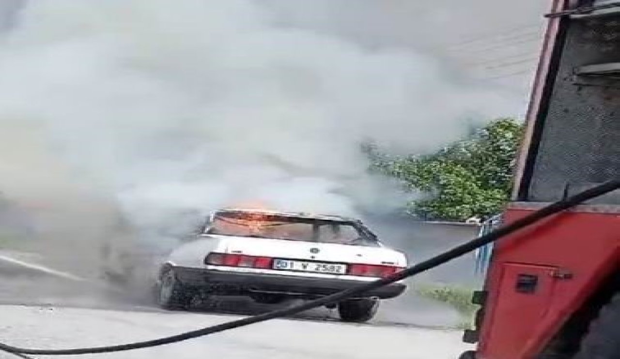 Konya’da otomobil seyir halindeyken yandı