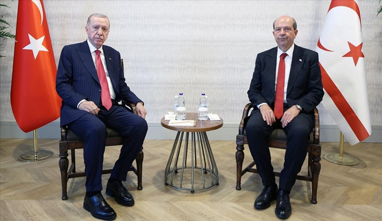 Cumhurbaşkanı Erdoğan, KKTC Cumhurbaşkanı Tatar ile görüştü...
