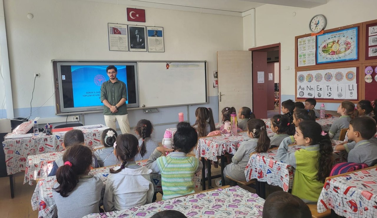 Karapınar'da miniklere diş fırçalama alışkanlığı kazandırılıyor