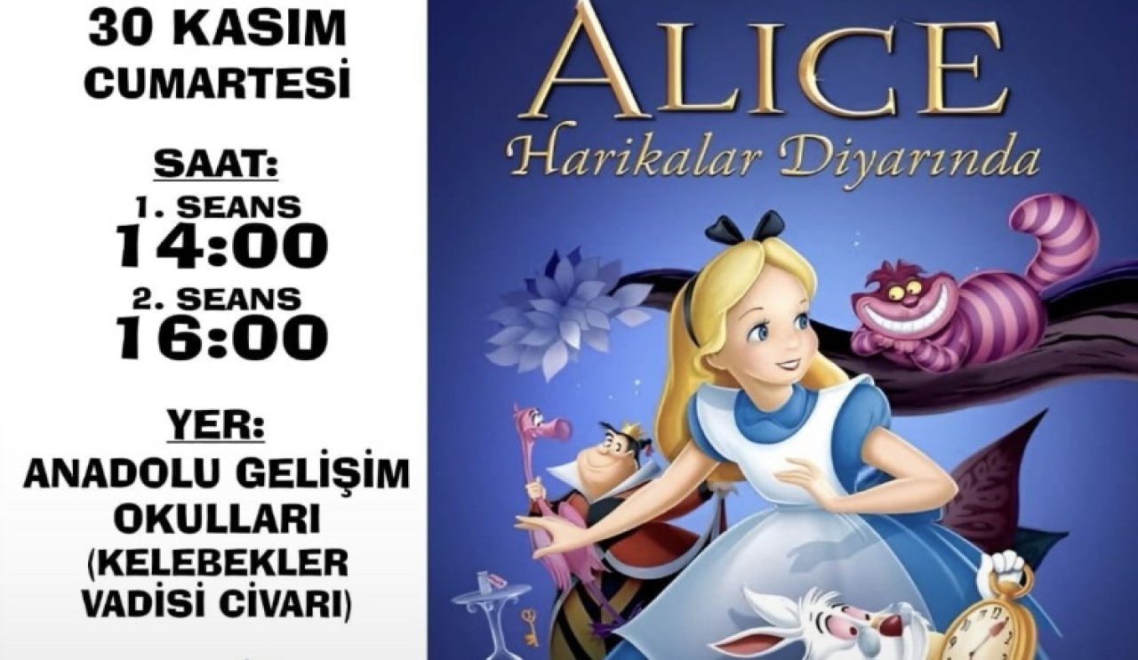 Konyalı çocuklar müjde! Alice Harikalar Diyarı’nda sizlerle buluşuyor