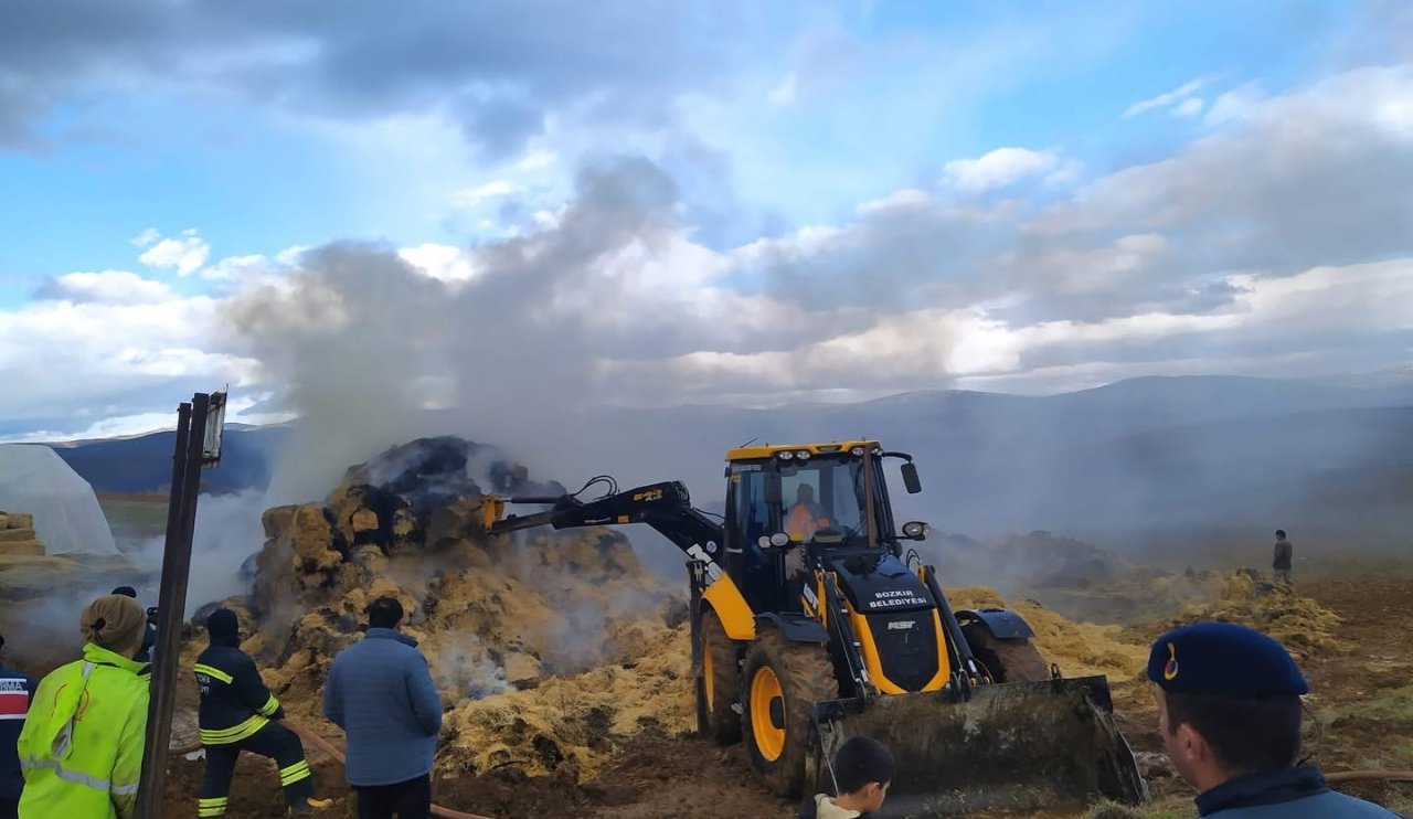 Bozkır’da korkutan yangın! Başkan olay yerinde