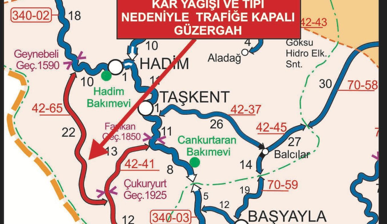 Konyalılar dikkat! Kar yağışı nedeniyle bu yol kapatıldı