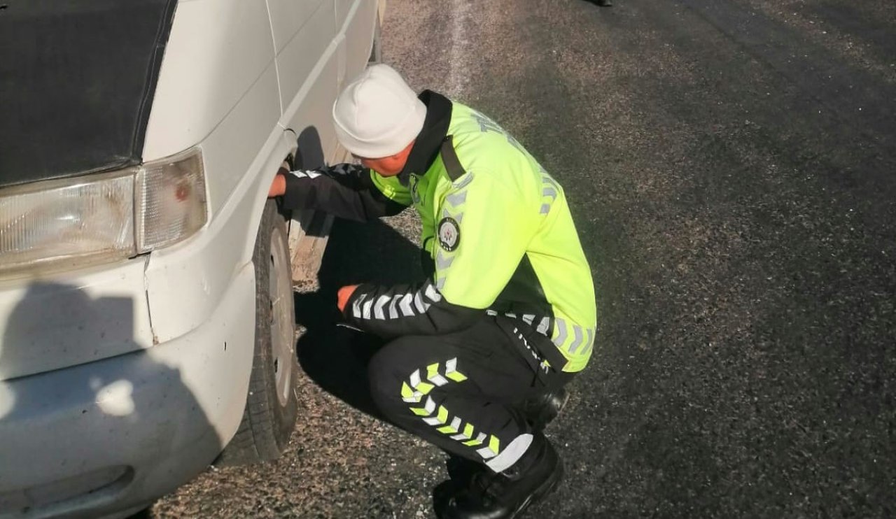 Konya'da kış lastiği denetimleri başladı