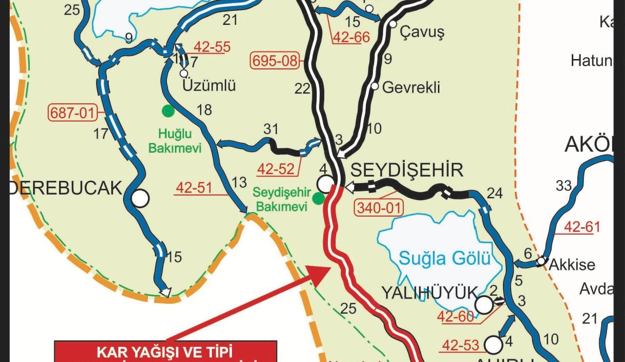 Konya’da yoğun kar yağışı başladı! Bu yol trafiğe kapatıldı