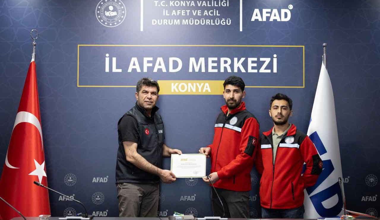Konya AFAD'dan CAN-KURT'a teşekkür belgesi