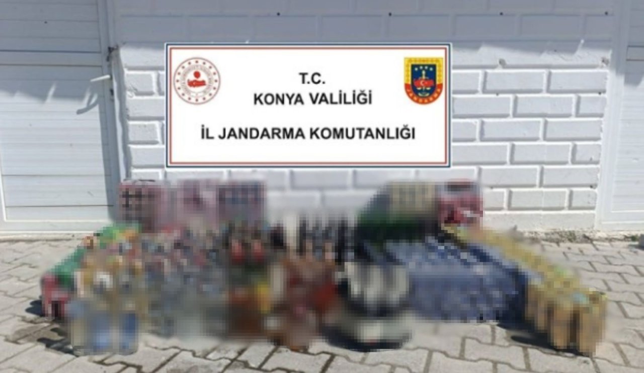 Konya’da Ruhsatsız İçki Operasyonu! Çok Sayıda Şişeye El Konuldu